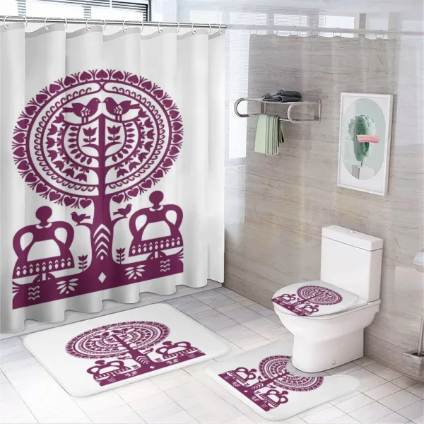 Polish Kurpie Papercuts on a shower curtain