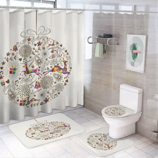 Polygon Deer as Ball on a shower curtain