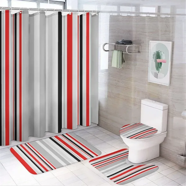 Retro Abstract Lines on a shower curtain