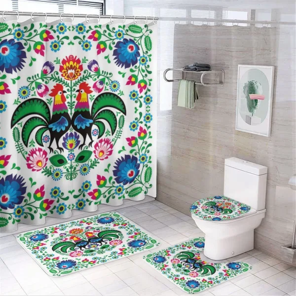 Traditional Polish Rooster on a shower curtain