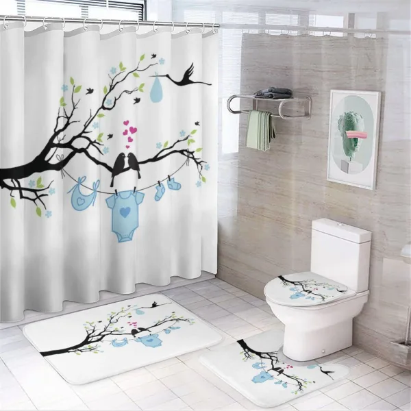 Birds Child Clothes on a shower curtain