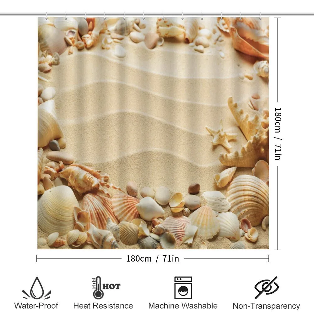Blurry Ocean Seashells Sandy — Detail 2