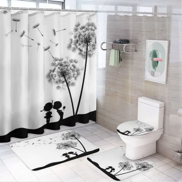 Boy and Girl on a shower curtain