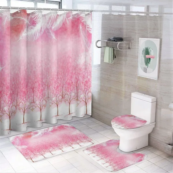 Cherry Trees Feathers on a shower curtain