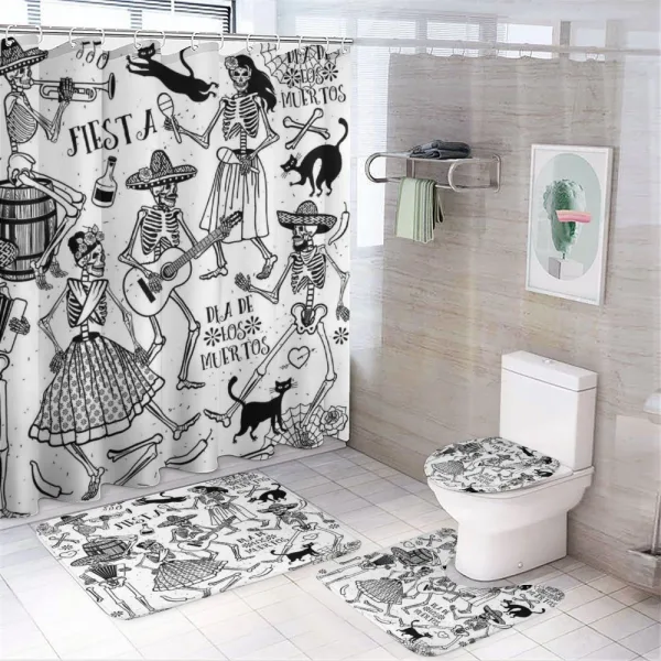 Dancing Skeletons on a shower curtain