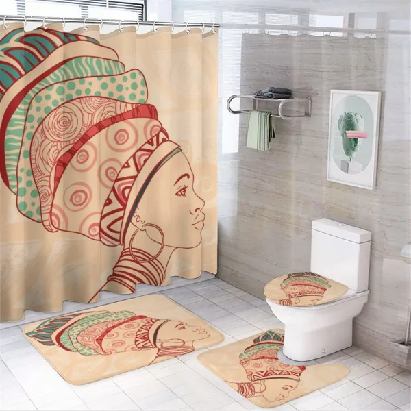 Female Turban on a shower curtain