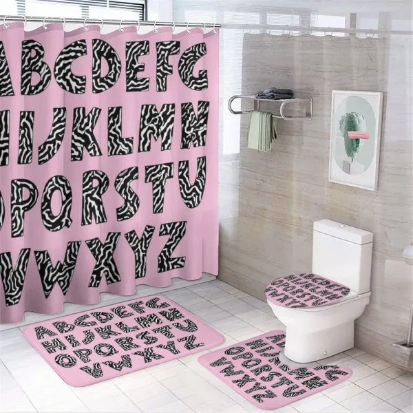 Funky Letters Trippy on a shower curtain