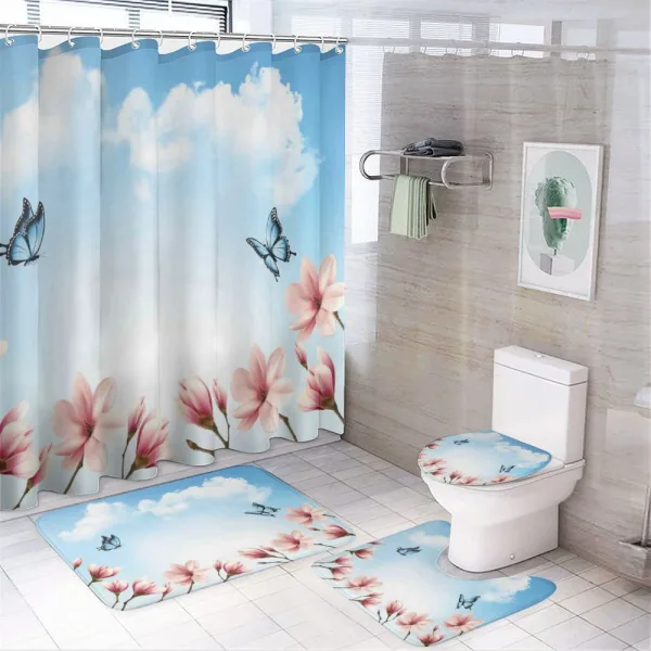 Magnolia Branches Bugs on a shower curtain
