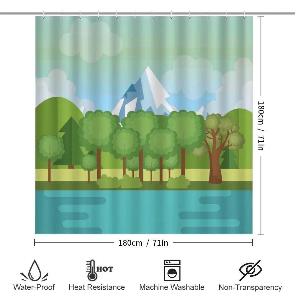 Mountains Lake Trees — Detail 2