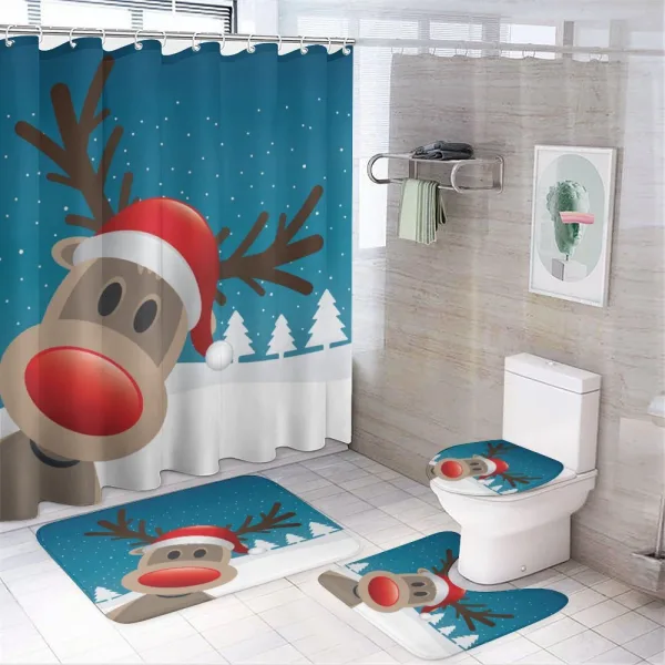 Noel Fun Nursery Cartoon on a shower curtain