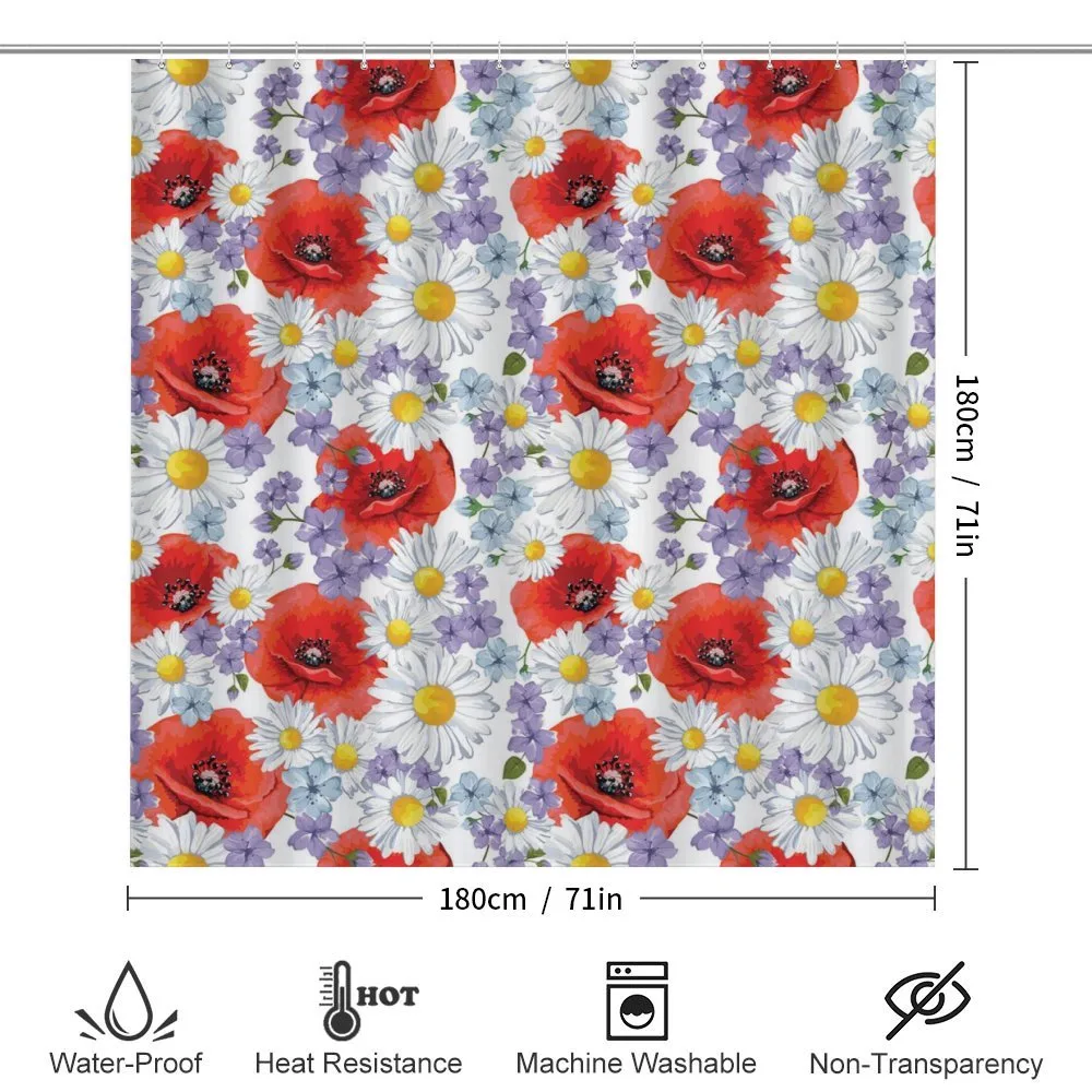 Poppy and Daisy Flower — Detail 2
