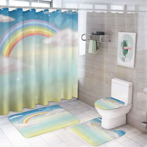 Semi Circle Style Rainbow on a shower curtain