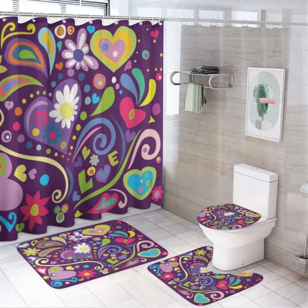 Sixties Inspired Love on a shower curtain