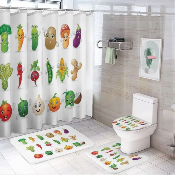 Smiley Faces Farm on a shower curtain
