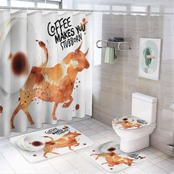 Stubborn Bull Animal on a shower curtain