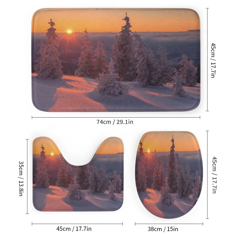 Sunset Snowy Pine Trees — Detail 1