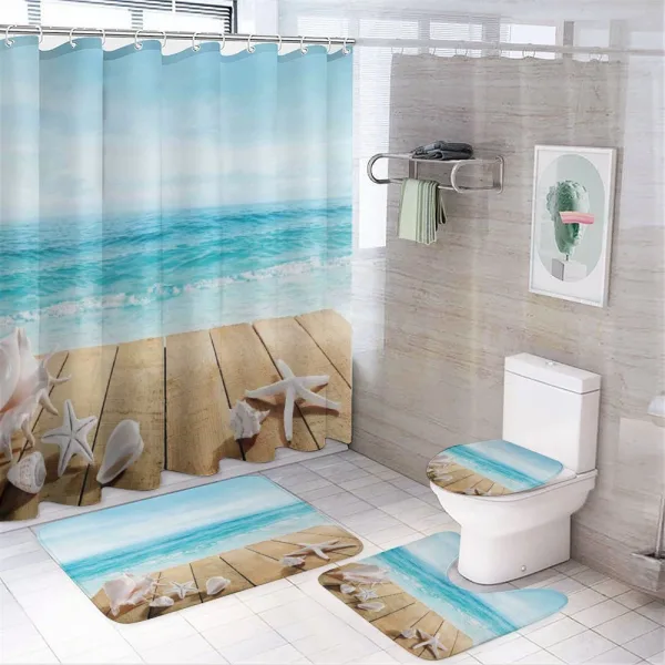 Sunshine Maldives Deck on a shower curtain