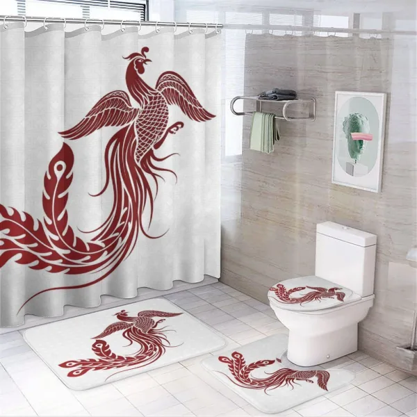 Traditional Chinese Bird on a shower curtain