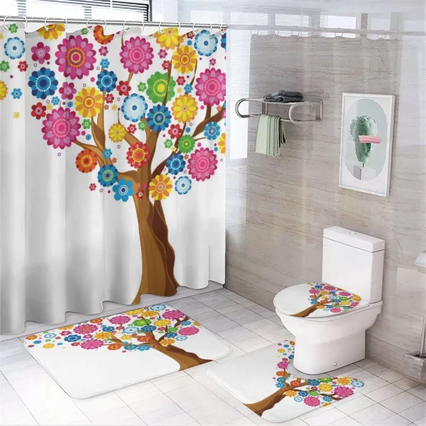 Tree Vibrant Blooms on a shower curtain