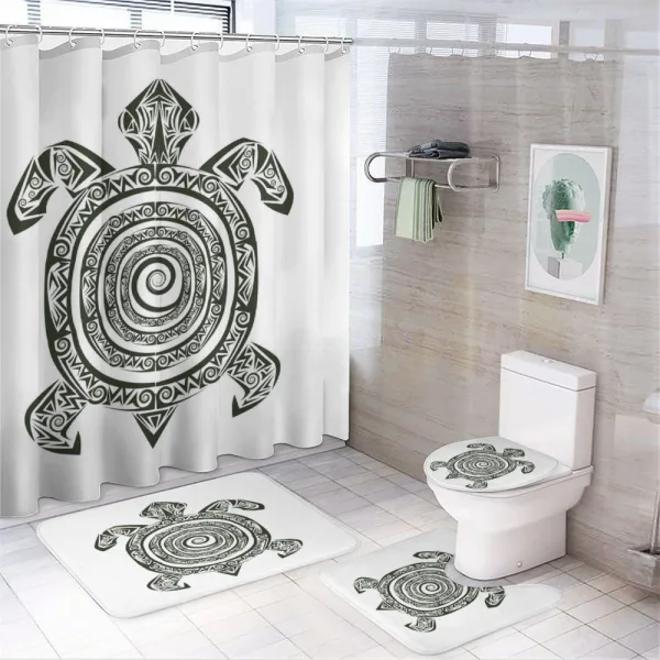 Turtle Maori on a shower curtain