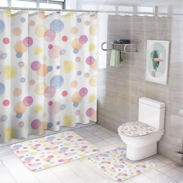 Watercolor Drops on a shower curtain