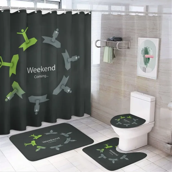 Weekend Coming in Work Circle on a shower curtain