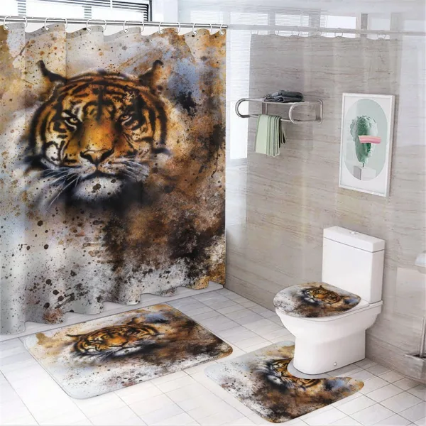 Wild Beast Angry Predator on a shower curtain