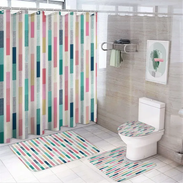 Avant-Garde Color Stripes on a shower curtain