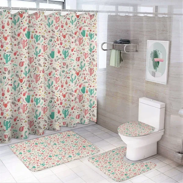 Cactus Plant Blossoms on a shower curtain