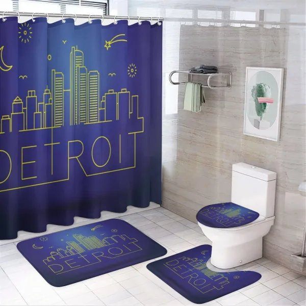 City Sky View Graphic on a shower curtain