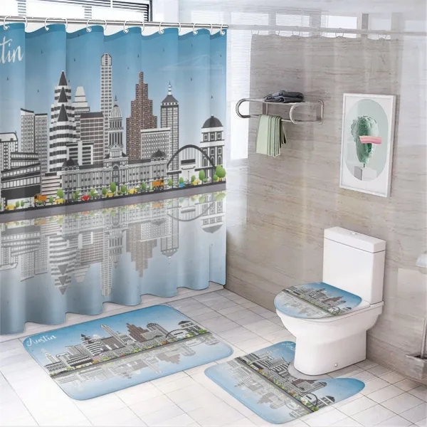 Digital Art Water Reflection on a shower curtain