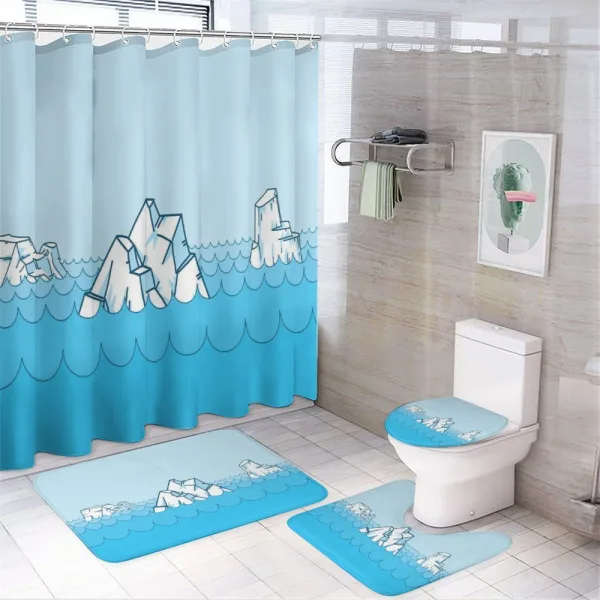 Frosty Elements Floating on a shower curtain