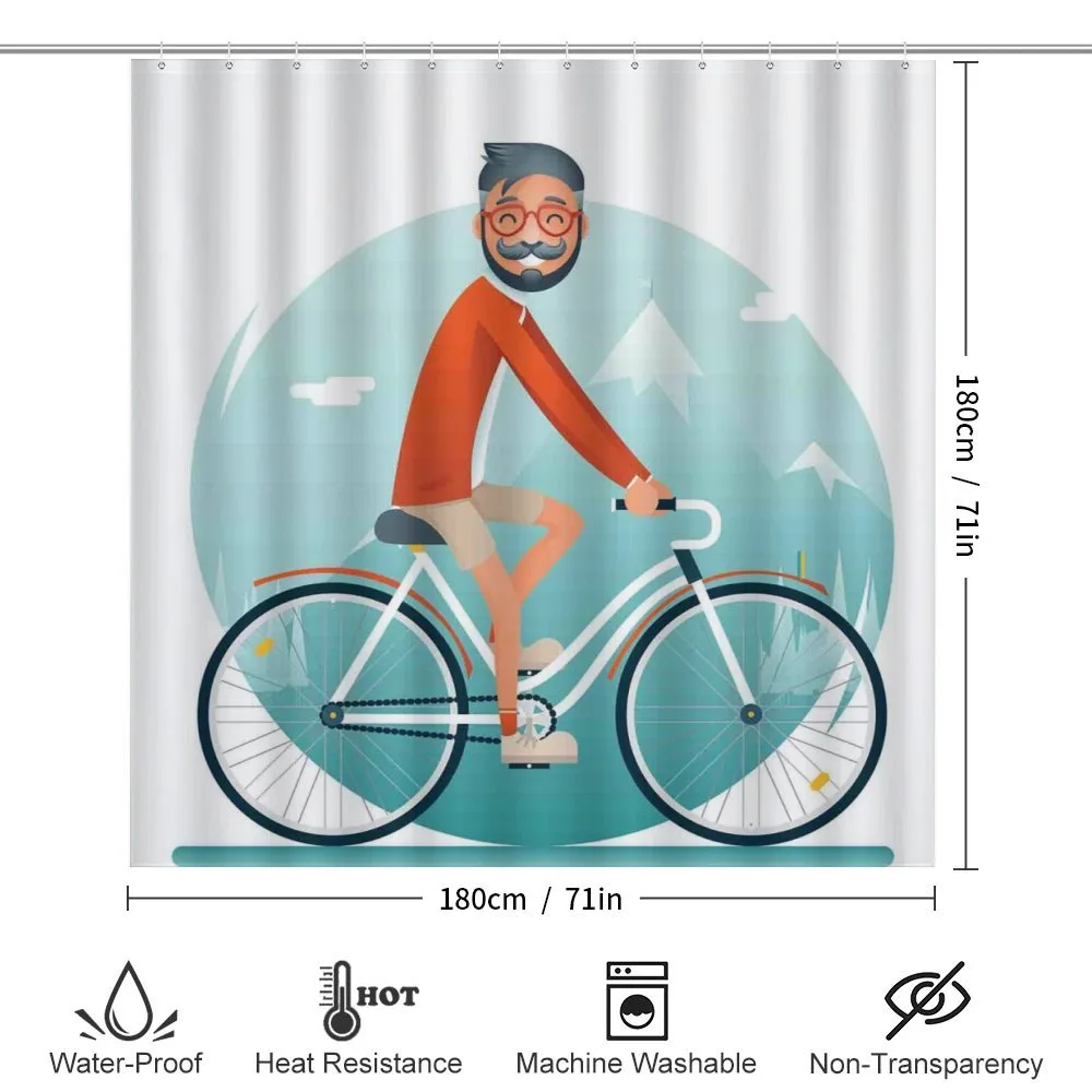 Hipster Guy Riding Bicycle — Detail 2
