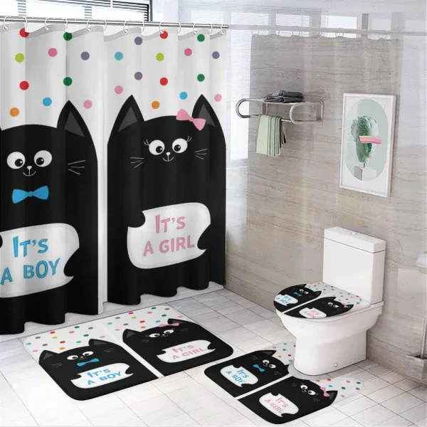 It's a Boy Baby Kitty on a shower curtain