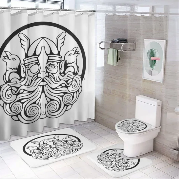 Odin Eye Patch Crow on a shower curtain