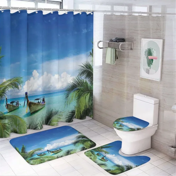 Palm Beach Fishing Boats on a shower curtain