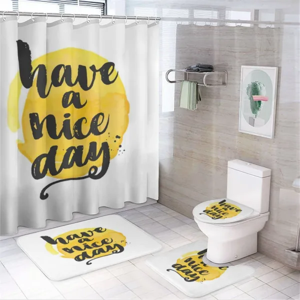 Positive Have a Nice Day on a shower curtain
