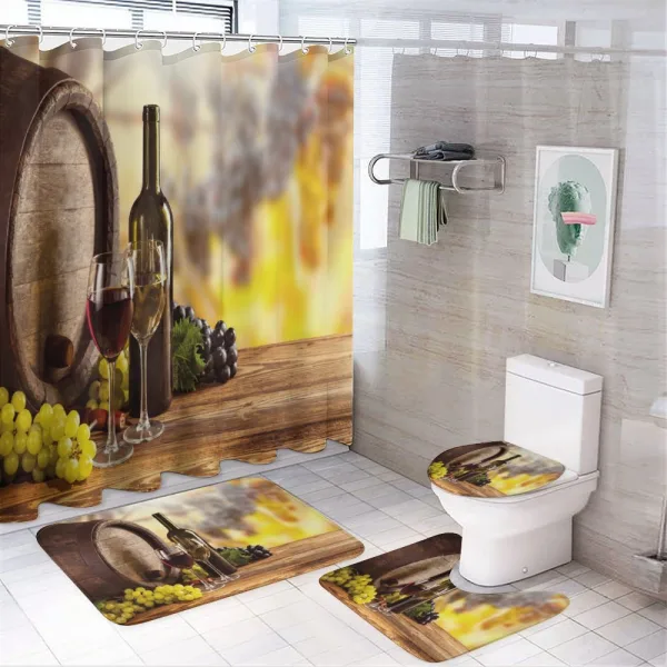 Red and White Wine Taste on a shower curtain