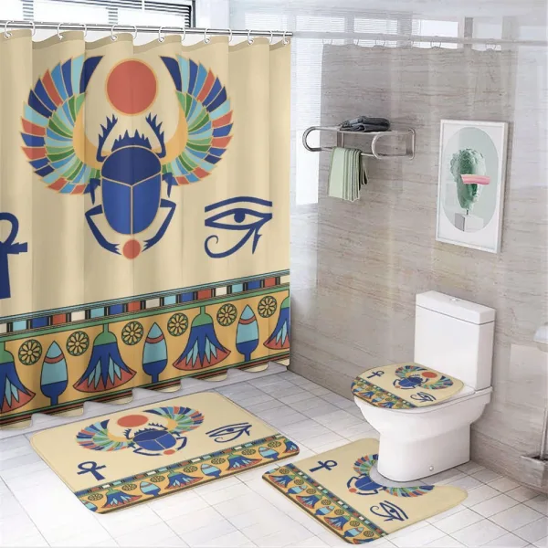 Scarab Eye Motif on a shower curtain