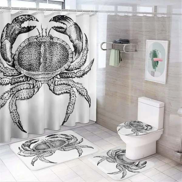 Seafood Theme Design on a shower curtain