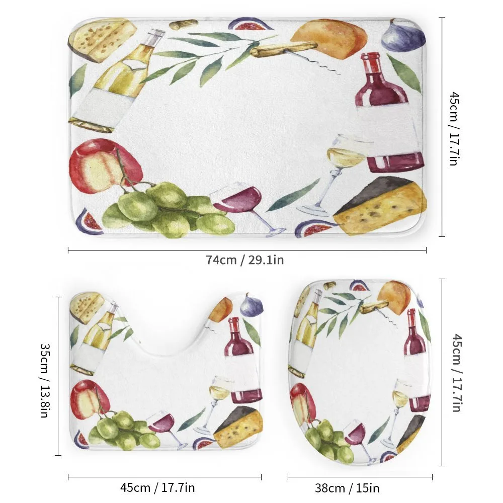 Watercolor Food Wine Frame — Detail 1