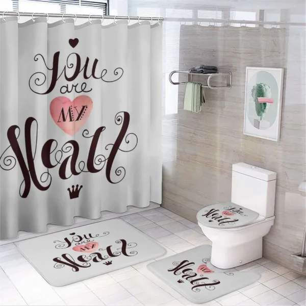 You are My Heart Phrase on a shower curtain