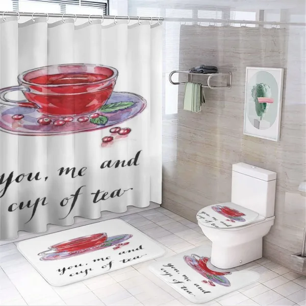 You Me and Cup of Tea on a shower curtain