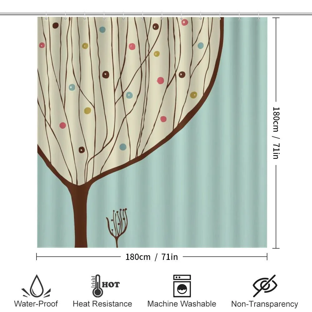 Aqua Hand Drawn Tree — Detail 2