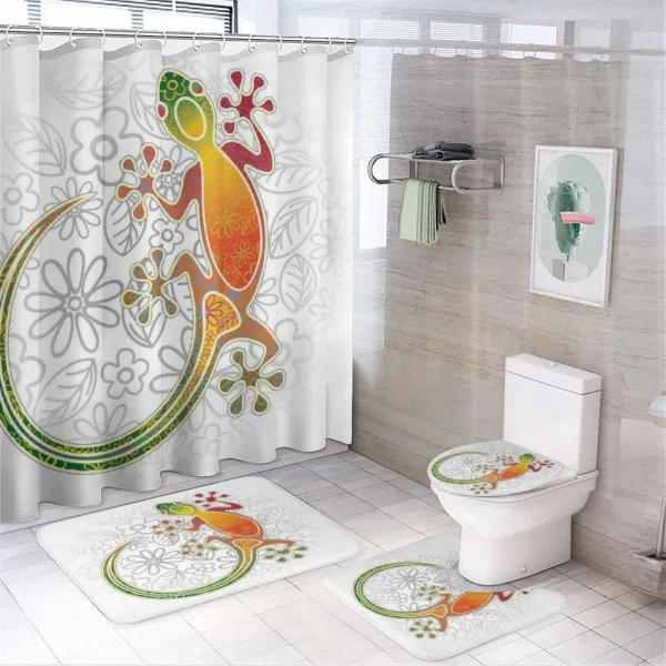Art Frog Flowers on a shower curtain