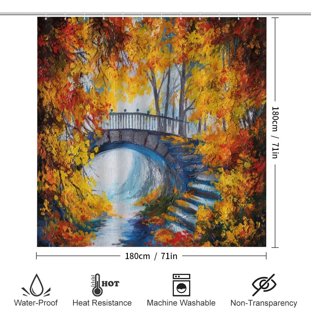 Autumn Forest with Bridge — Detail 2