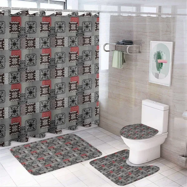 Aztec Ornament Lace on a shower curtain