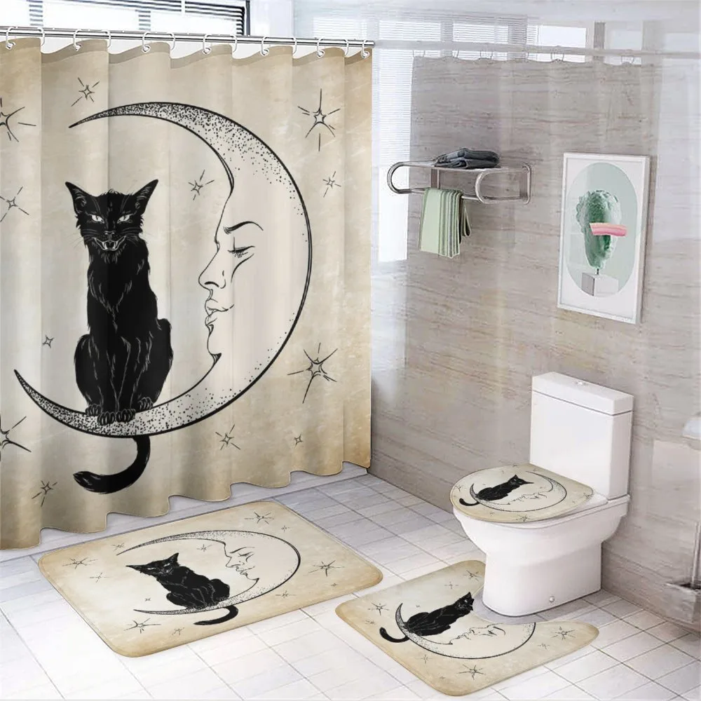 Black Cat Siting on Moon — Your design