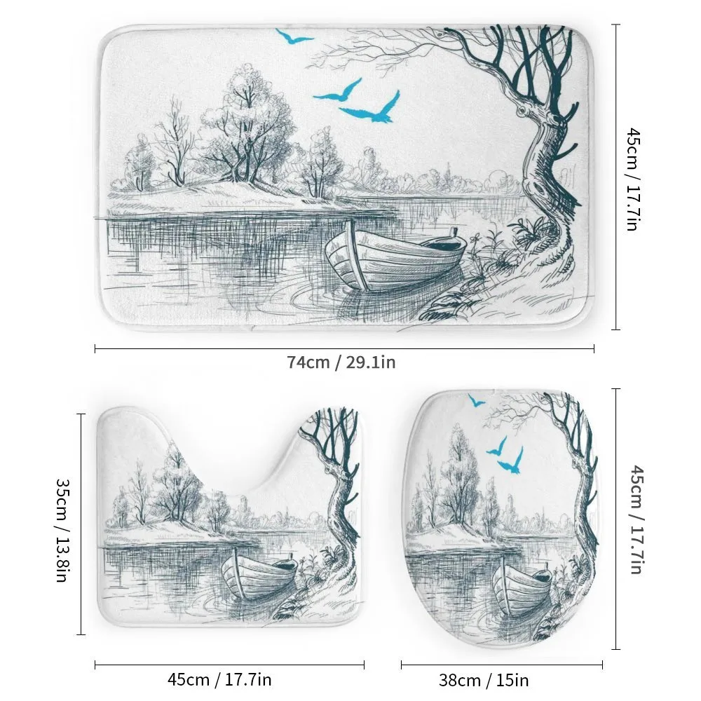 Boat on River Drawing — Detail 1