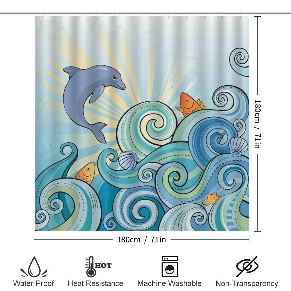 Cartoon Dolphin Ocean — Detail 2